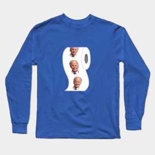 Joe Biden Cartoon Toilet Paper Long Sleeve T-Shirt